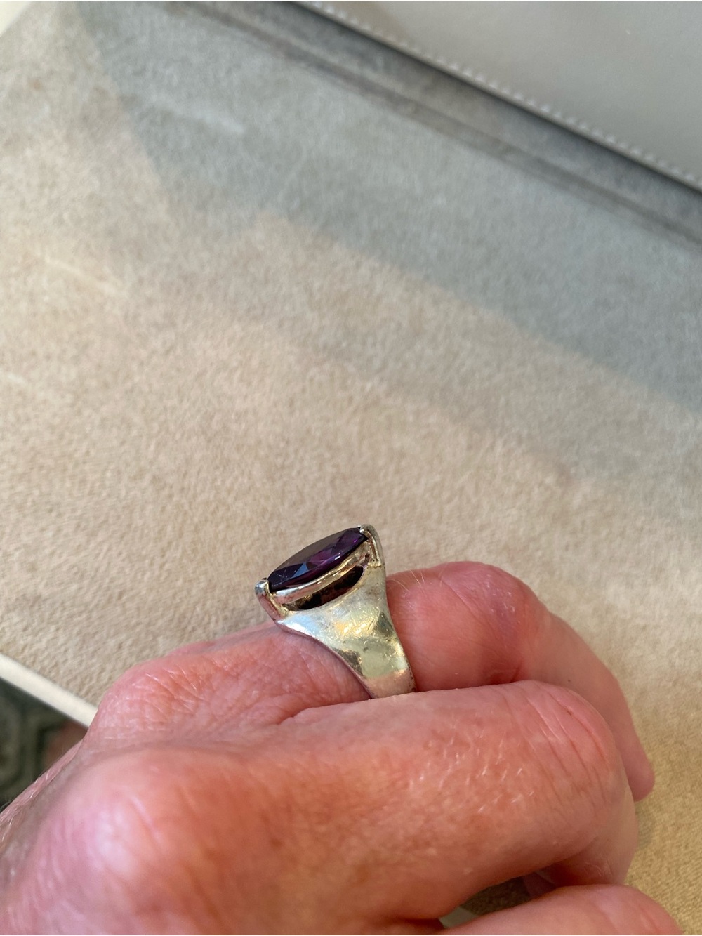 Purple Marquise sterling silver Ring - Women Jewelry… 925 - Picture 4 of 6